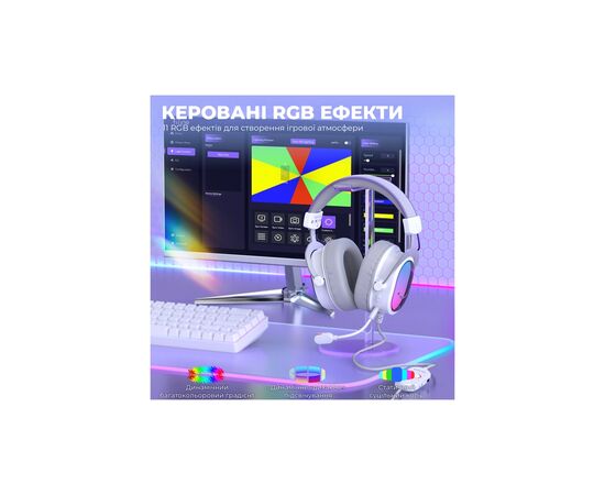 Наушники Fifine H16 7.1 RGB White (H16W), изображение 12