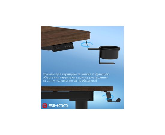 Компьютерный стол Sihoo D05 Walnut/Black (D05-104/D05-107), изображение 10