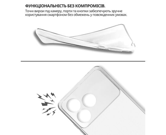 Чохол до мобільного телефона BeCover silicone ZTE Blade A36 / Nubia A36 Transparent (714908), зображення 6
