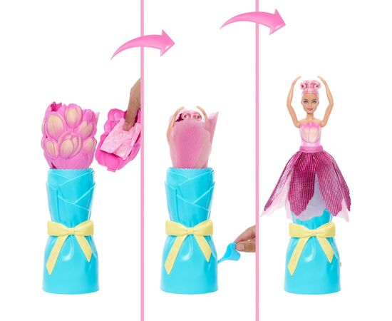 Лялька Barbie Набір-сюрприз з лялькою Barbie Petal Pop Рожевий тюльпан (JMF57), зображення 5