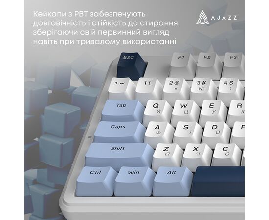 Клавиатура Ajazz AK870 V2 Flying Fish Switch USB UA White/Blue (AK870-V2-FF-BWB), изображение 11