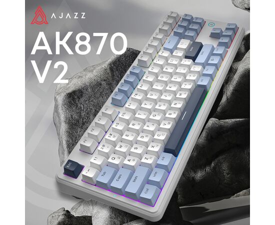 Клавиатура Ajazz AK870 V2 Flying Fish Switch USB UA White/Blue (AK870-V2-FF-BWB), изображение 6
