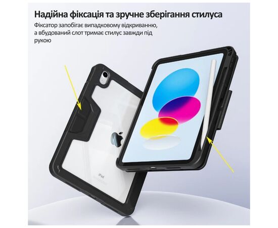 Чохол до планшета BeCover Rugged Origami Transparent Apple iPad 10.9" (2022/2024) / iPad (A16) 2025 11" Black (714966), зображення 5