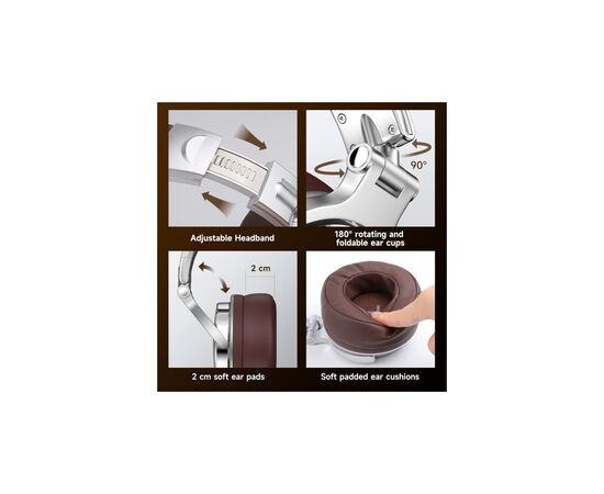 Наушники OneOdio Pro 30 3,5мм/6,35мм Silver (Pro 30 Silver), изображение 7