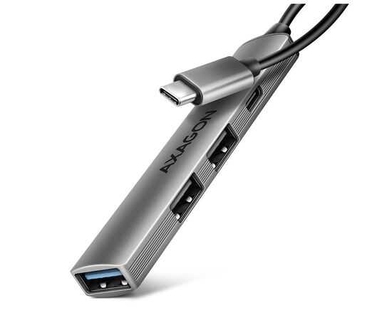 Концентратор AXAGON USB-C to 1xUSB-A 5Gbps + 2xUSB-A 480Mbps + 1xUSB-C 480Mbps 0.12m aluminum (HUE-STC)
