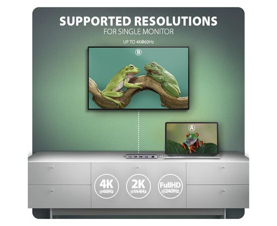 Концентратор AXAGON USB-C 12-in-1 HDMI + DisplayPort + RJ45 1000Mbps + PD100W aluminum gray (HMC-12GM2), зображення 8