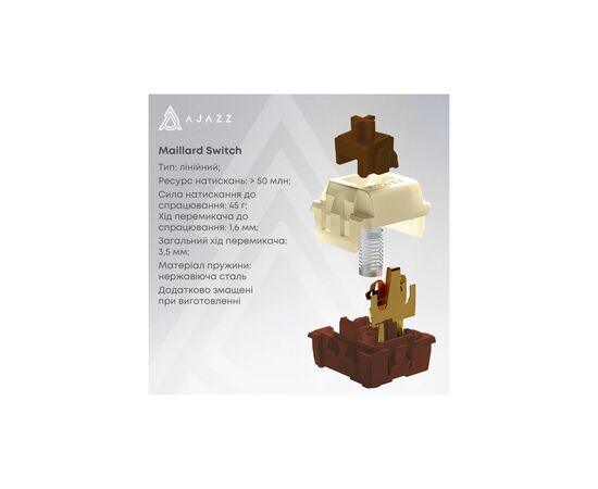 Клавіатура Ajazz AK980 V2 Maillard Switch Wireless/Bluetooth/USB UA Black/Grey/Yellow (AK980-V2-M-BGY), зображення 4