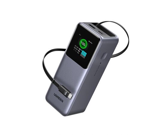 Батарея универсальная Ugreen 20000mAh 165W with Retractable Cable (PB726 55987B), изображение 2