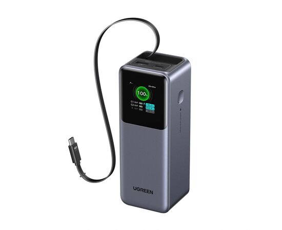 Батарея универсальная Ugreen 20000mAh 165W with Retractable Cable (PB726 55987B), изображение 3