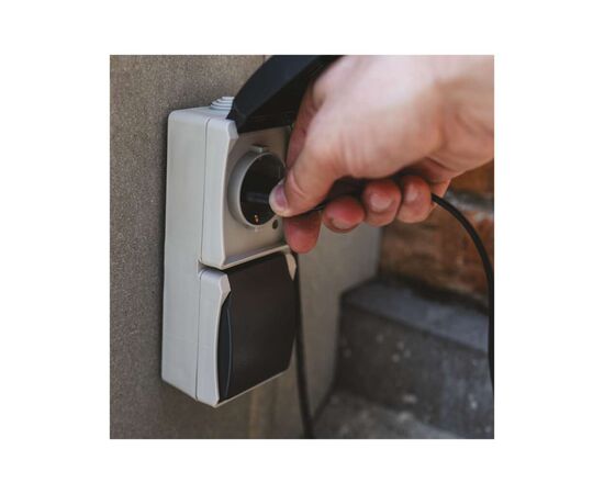 Розетка EMOS вертикальна зовнішня IP44 Сіро-чорна (A1396.3), изображение 7