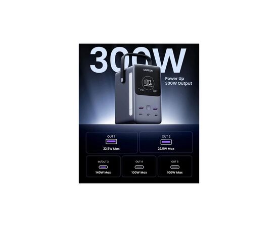 Батарея универсальная Ugreen 48000mAh 300W with Smart Digital Display (PB770 25286), изображение 2