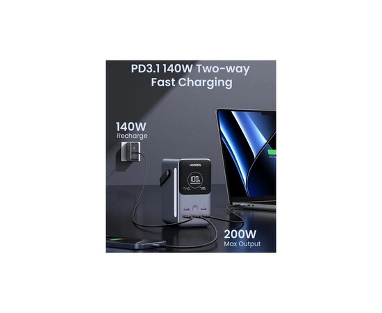 Батарея универсальная Ugreen 48000mAh 300W with Smart Digital Display (PB770 25286), изображение 3
