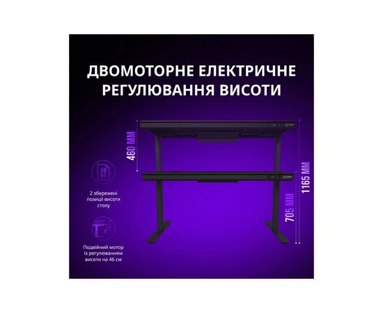 Компьютерный стол Lorgar ELITE 90G Glass Black (LRG-DE90G), изображение 11