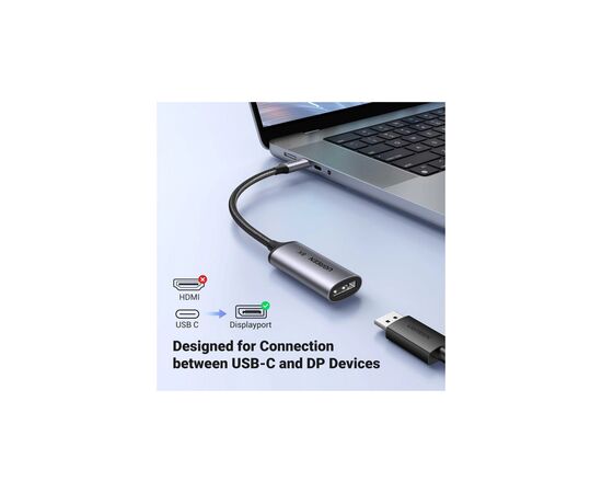 Переходник USB-C M to DisplayPort F 0.1m 8K60Hz CM654 gray Ugreen (15575), изображение 2