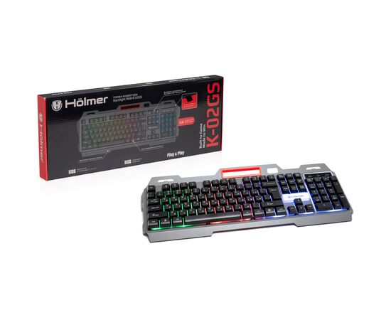 Клавиатура Hölmer K-02GS RGB Backlight USB UA Black (K-02GS), изображение 6