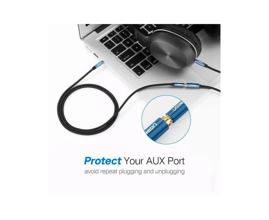 Кабель мультимедийный 3.5mm M to 3.5mm F 1.5m AV118 blue Ugreen (40674), изображение 10