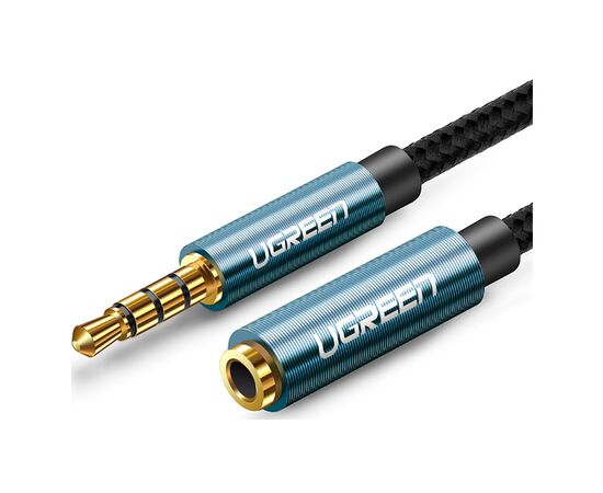 Кабель мультимедийный 3.5mm M to 3.5mm F 1.5m AV118 blue Ugreen (40674), изображение 3