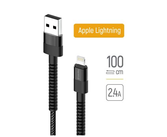 Дата кабель USB-C to Lightning 1.0m 2.4А black ColorWay (CW-CBUL063-BK)