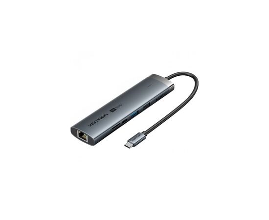 Концентратор VENTION USB-C 8-in-1 HDMI + USB 3.0 + USB 2.0 + RJ45 + SD/TF + PD 100W (TGUHB)