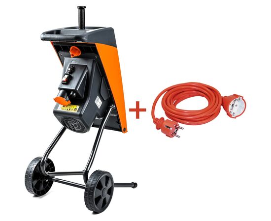 Садовий подрібнювач GTM DS2500/40 KIT, 220В, 2500Вт, до 40мм, ножі + подовжувач 10м (DS2500/40_KIT+ext.cord)