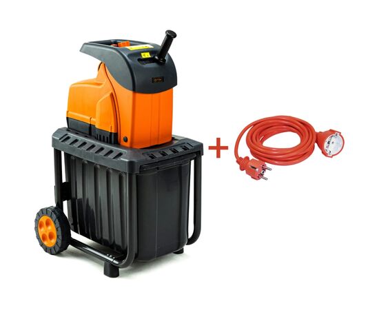 Садовый измельчитель GTM DS2800/45 KIT, 220В, 2800Вт, до 45мм, ножі, 60л + подовжувач 10м (DS2800/45_KIT+ext.cord), изображение 3