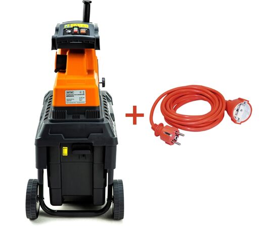 Садовый измельчитель GTM MS2800/45 KIT, 220В, 2800Вт, до 45мм, фреза, 60л + подовжувач 10м (MS2800/45_KIT+ext.cord), изображение 2