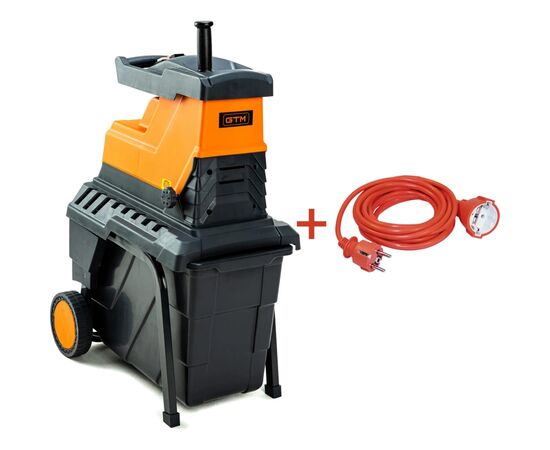 Садовый измельчитель GTM MS2800/45 KIT, 220В, 2800Вт, до 45мм, фреза, 60л + подовжувач 10м (MS2800/45_KIT+ext.cord), изображение 3