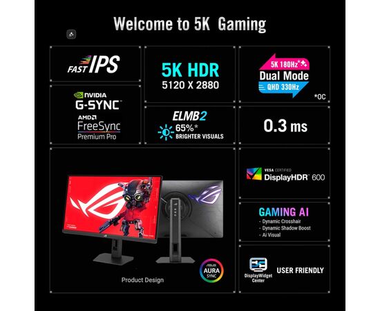 Монитор ASUS ROG Strix 5K XG27JCG (90LM0CE0-B01371), изображение 8