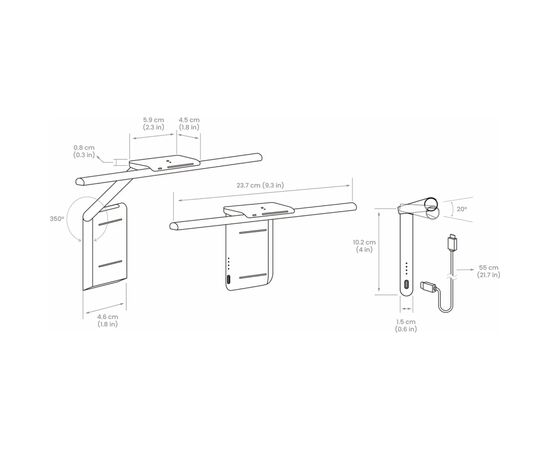 Настольная лампа BenQ Clip Laptop Bar (9H.W4EWT.ES5), изображение 5