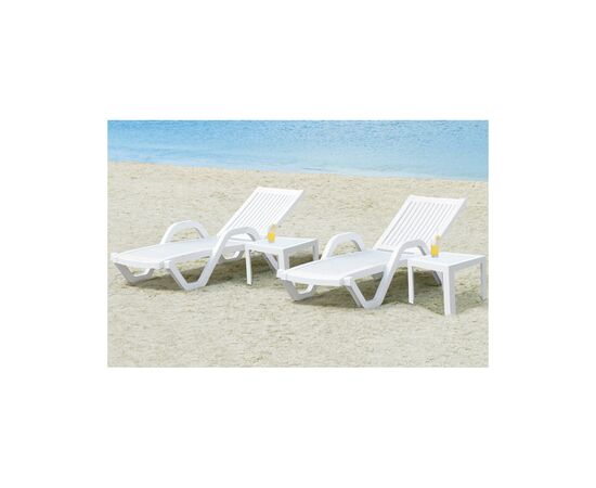 Стол садовый PAPATYA к шезлонгу Suda белый (4348), изображение 3