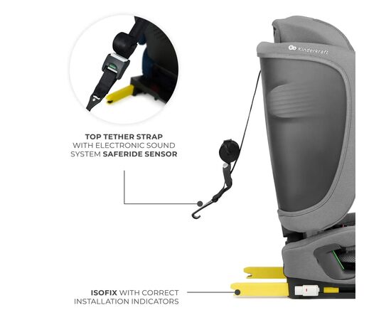 Автокресло Kinderkraft Fix2Go i-Size Grey (KCFI2GO0GRY0000) (5902533925872), изображение 6