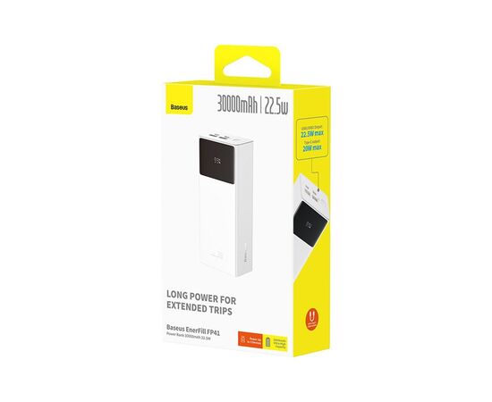 Батарея универсальная Baseus EnerFill FP41 30000MAh 22,5W PD QC White (E0027K01), изображение 7