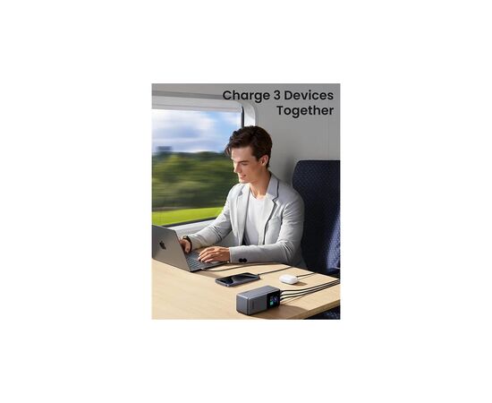 Батарея универсальная Ugreen 20000mAh 130W Nexode Smart Display with Built-in Cable (PB723 55365B), изображение 2