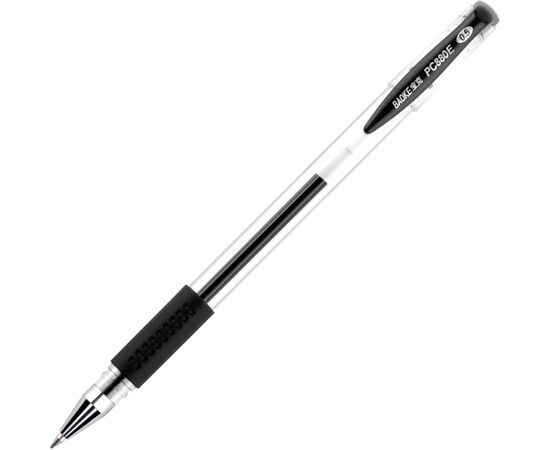 Ручка гелева Baoke 0.5 мм, з грипом, чорна, 12 шт (PC880D/F-black)
