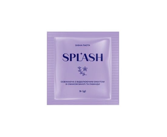 Зубна паста Splash Освіжальна з відбілювальним ефектом Зі смаком ванілі та лаванди 3 г (4820266831769)