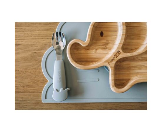 Набір дитячого посуду FreeON Lion силіконовий килимок для годування,, grey (46378), зображення 3