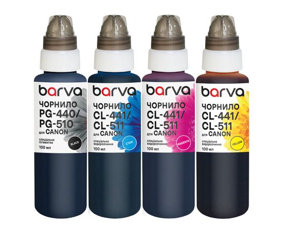 Чернила Barva Canon PG-440BK pigm + CL-441C/M/Y 4x100 мл, special (CPG440-100-MP)