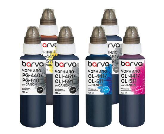 Чернила Barva Canon PGI-450PGBK pigm + CLI-451BK/C/M/Y/GY 6x100 мл special (CPGI450-100-2MP)