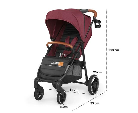 Коляска Kinderkraft Grande LX Burgundy (KKWGRANBRG00LX) (5902533914319), изображение 7