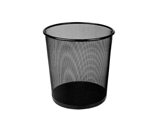 Корзина для бумаг H-Tone круглая металлическая 23,5 х 27 см, черная (JJ41222)