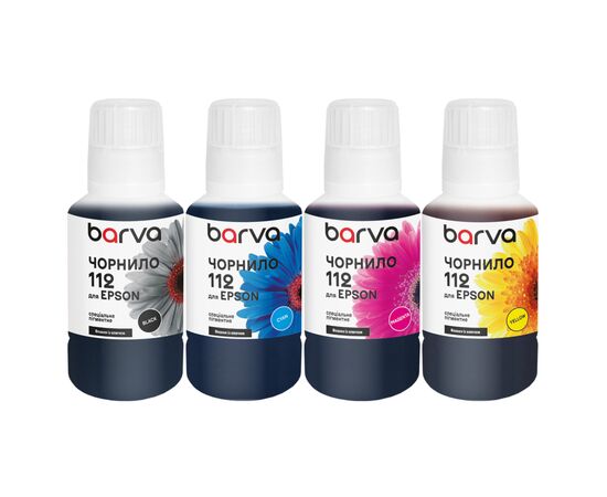 Чернила Barva Epson 112 4x140 мл, BK/C/M/Y special, pigment, OneKey (E112-140-MP)