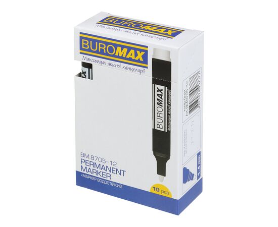 Маркер Buromax водостойкий 1-4 мм, белый (BM.8705-12)