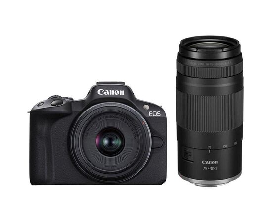Цифровой фотоаппарат Canon EOS R50 + RF-S 18-45 IS STM + RF 75-300 Black (5811C150BA)