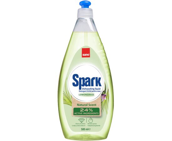 Средство для ручного мытья посуды Sano Spark Лемонграсс 500 мл (7290102993376)