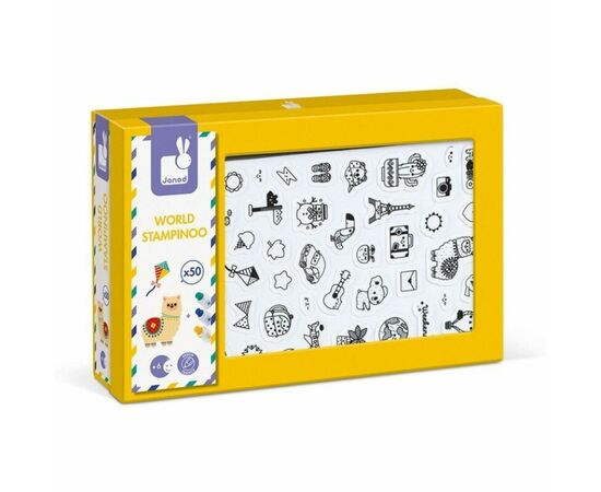 Набор для творчества Janod Штампы Мир 50 шт. (J07800)
