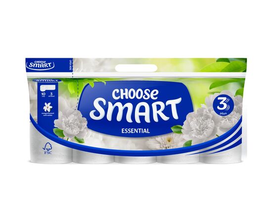 Туалетний папір Smart Tissue Essential 3 шари 10 рулонів (5944582100107)