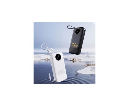 Батарея универсальная Dudao K13Pro 20000mAh 22,5W PD, QC, with built-in USB-C/Lightning cables (6977196680276), изображение 3