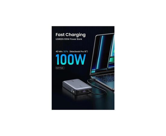 Батарея универсальная Ugreen 20000mAh 100W Two-way Fast Charging (PB720 25188), изображение 4