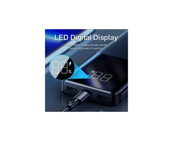 Батарея универсальная JOYROOM 10000mAh 22,5W PD, QC/3.0, 2*USB-A, USB-C In/Out, MicroUSB in, Black (JR-QP191), изображение 3