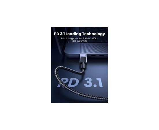 Дата кабель USB-C to USB-C 1.0m 240W 480Mbps black Ugreen (45067), изображение 2